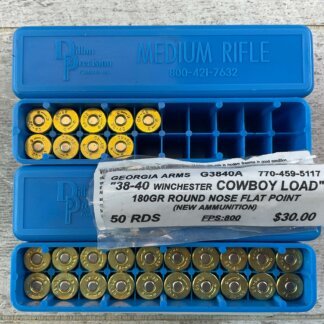 GEORGIA ARMS 38-40 WINCHESTER, COWBOY LOAD, 180 GR. RNFP AMMO, QTY 29, JAMES EARL JONES COLLECTION #5-11222-PF