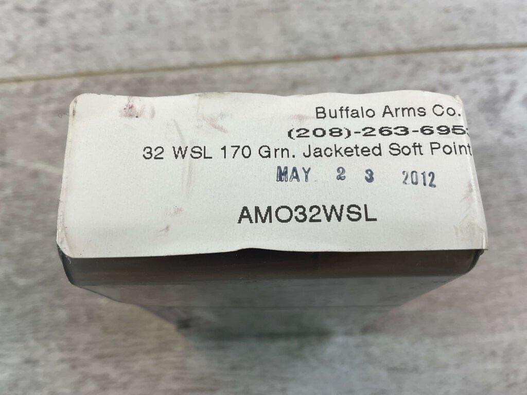 BUFFALO ARMS CO. 32 WSL, 170 GR. JACKETED SP FN AMMO, FULL BOX, JAMES EARL JONES COLLECTION #5-11229-PF