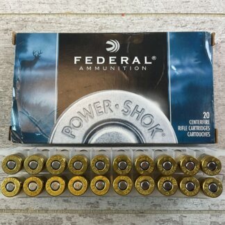 FEDERAL POWER-SHOK 338 FEDERAL, 200 GR. UNI-COR SP AMMO, FULL BOX, JAMES EARL JONES COLLECTION #5-11231-PF
