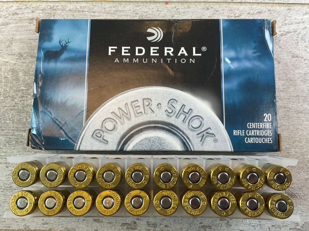 FEDERAL POWER-SHOK 338 FEDERAL, 200 GR. UNI-COR SP AMMO, FULL BOX, JAMES EARL JONES COLLECTION #5-11231-PF