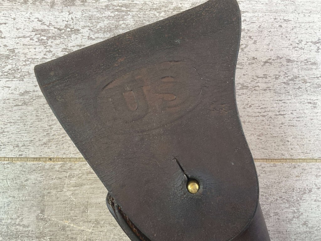 U.S. PERKINS CAMPBELL M1916 1911 BROWN LEATHER HOLSTER, WWI ISSUED #6-07024-PF
