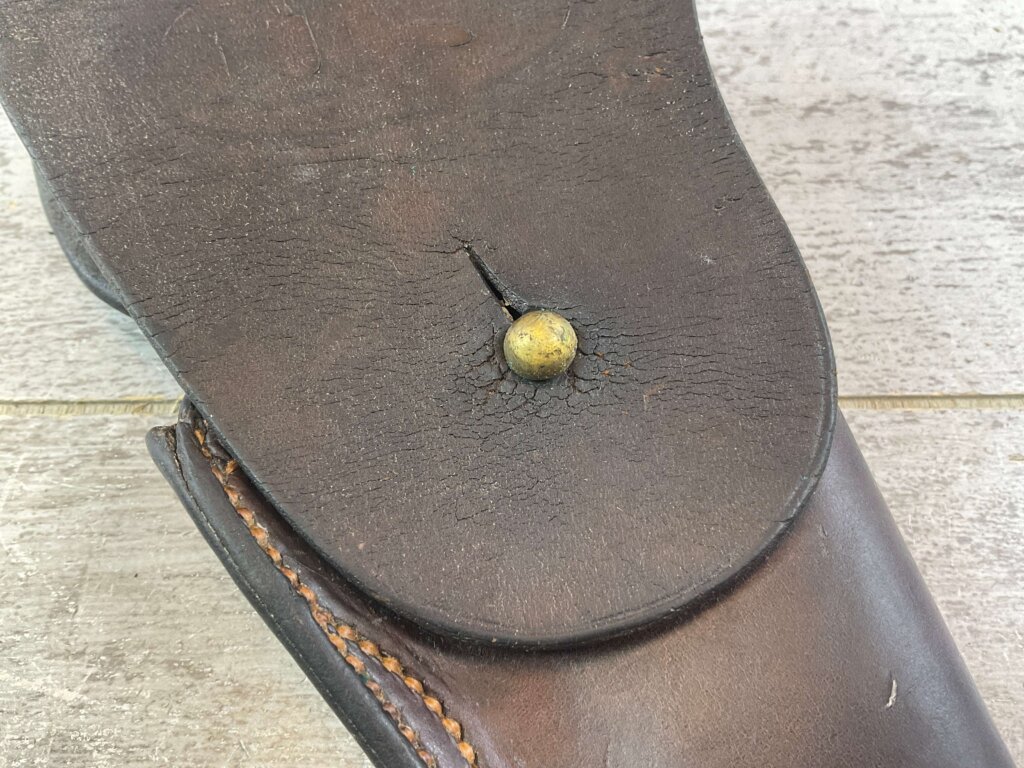 U.S. PERKINS CAMPBELL M1916 1911 BROWN LEATHER HOLSTER, WWI ISSUED #6-07024-PF