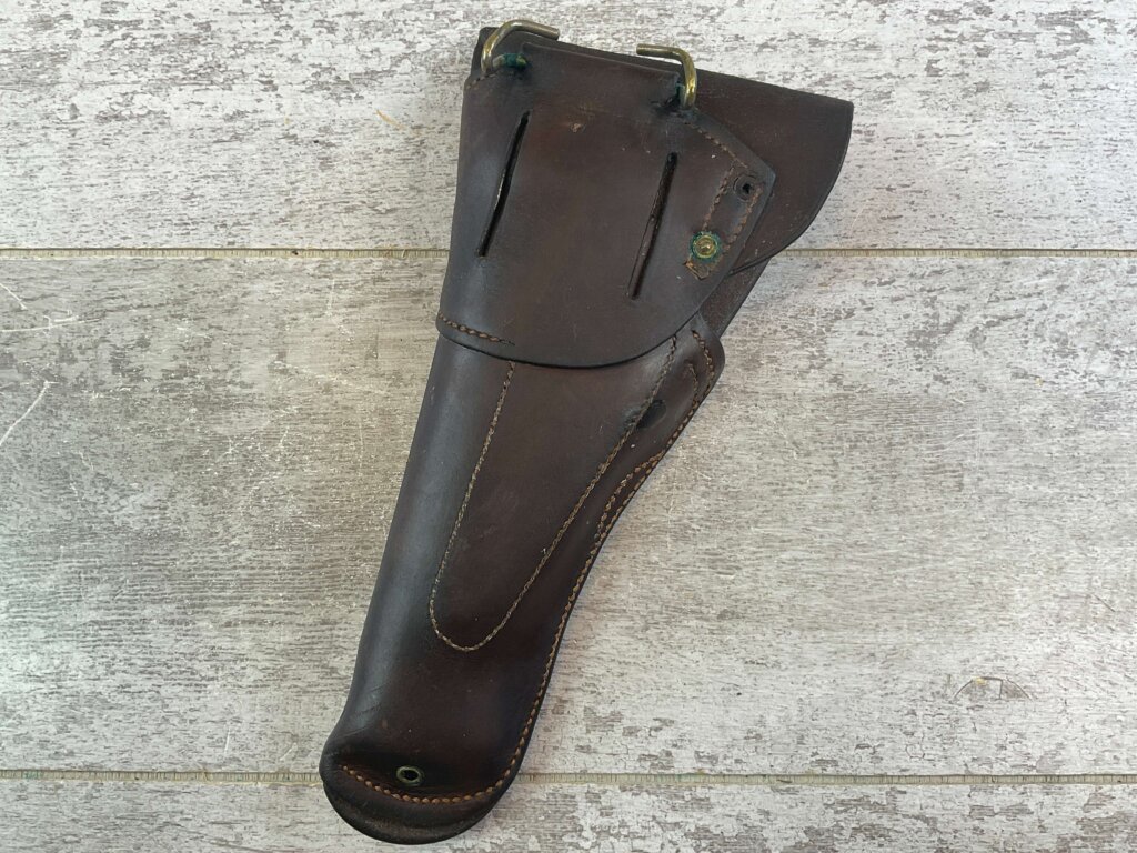 U.S. PERKINS CAMPBELL M1916 1911 BROWN LEATHER HOLSTER, WWI ISSUED #6-07024-PF