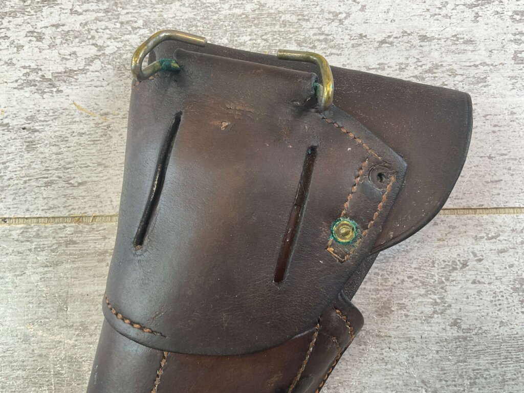 U.S. PERKINS CAMPBELL M1916 1911 BROWN LEATHER HOLSTER, WWI ISSUED #6-07024-PF