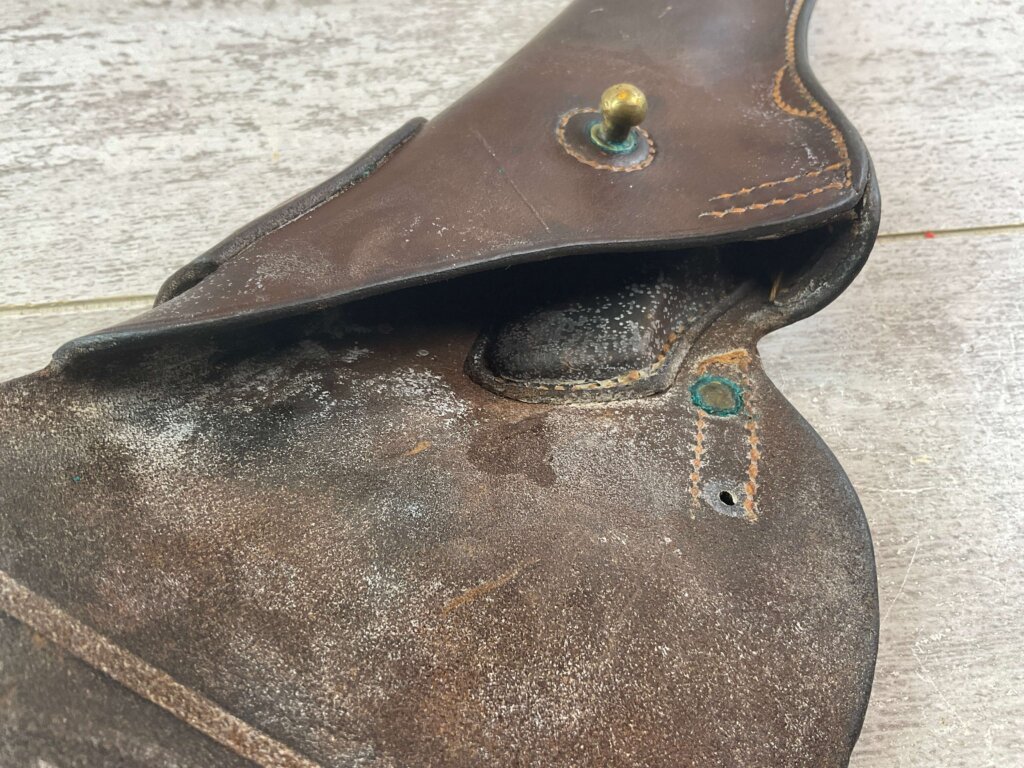 U.S. PERKINS CAMPBELL M1916 1911 BROWN LEATHER HOLSTER, WWI ISSUED #6-07024-PF