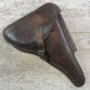 R. EHRNHARDT POESSNECK LUGER P08 BROWN HARDSHELL HOLSTER, 1937 DATED #6-07026-PF