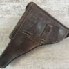 R. EHRNHARDT POESSNECK LUGER P08 BROWN HARDSHELL HOLSTER, 1937 DATED #6-07026-PF