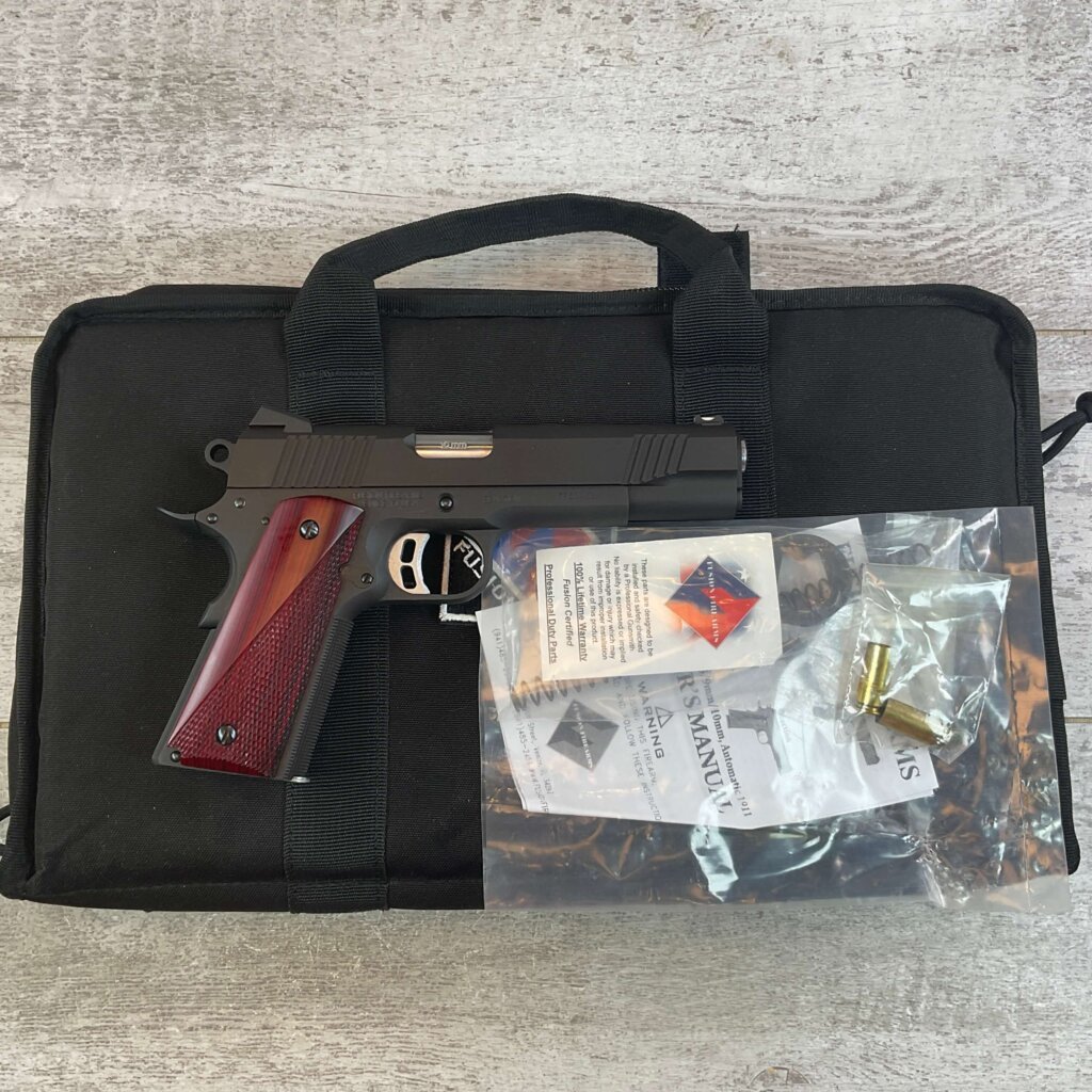 FUSION FIREARMS REACTION 10MM SEMI AUTO PISTOL, W/BAG & MINTY #6-07027-PF