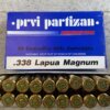PRVI PARTIZAN 338 LAPUA MAGNUM, 250 GR. FMJ BT AMMO, FULL BOX, JAMES EARL JONES COLLECTION #5-11235-PF