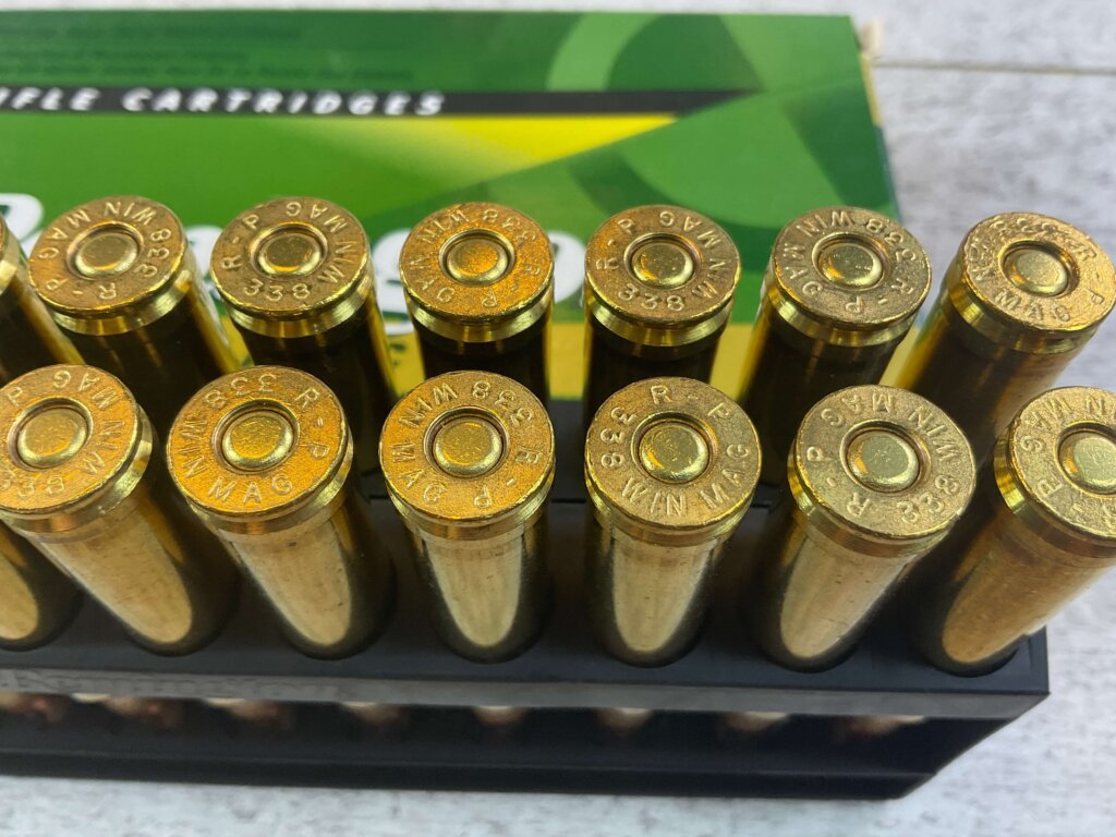 REMINGTON PREMIER BALLISTIC TIP 338 WINCHESTER MAGNUM, 200 GR. NOSLER BALLISTIC TIP AMMO, FULL BOX, JAMES EARL JONES COLLECTION #5-11237-PF