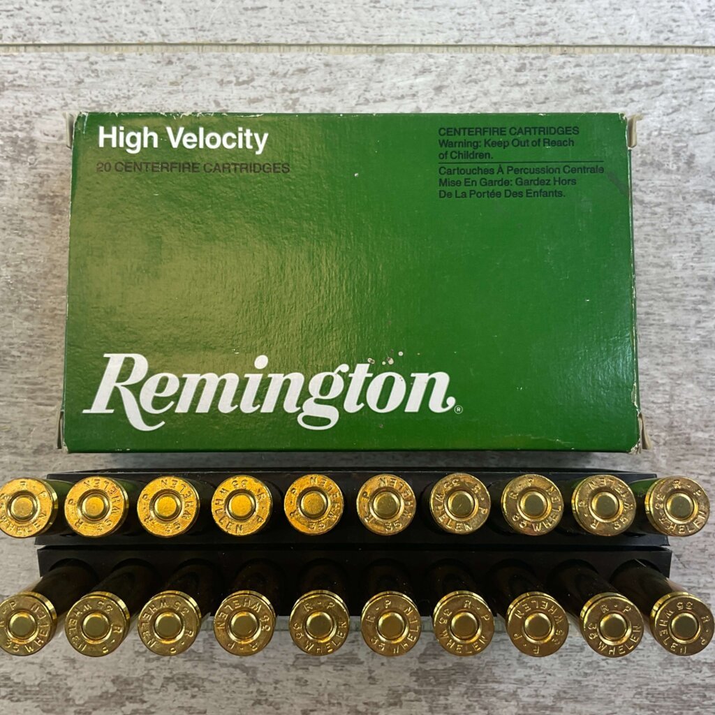 REMINGTON 35 WHELEN, 200 GR. CORE-LOKT PTD SP AMMO, FULL BOX, JAMES EARL JONES COLLECTION #5-11239-PF