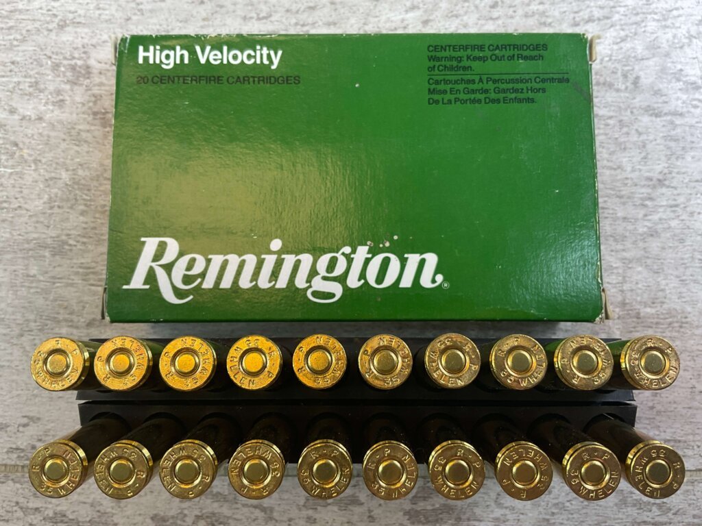 REMINGTON 35 WHELEN, 200 GR. CORE-LOKT PTD SP AMMO, FULL BOX, JAMES EARL JONES COLLECTION #5-11239-PF
