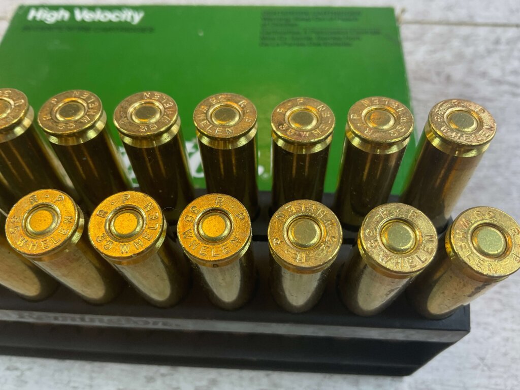 REMINGTON 35 WHELEN, 200 GR. CORE-LOKT PTD SP AMMO, FULL BOX, JAMES EARL JONES COLLECTION #5-11239-PF