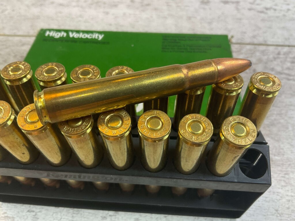 REMINGTON 35 WHELEN, 200 GR. CORE-LOKT PTD SP AMMO, FULL BOX, JAMES EARL JONES COLLECTION #5-11239-PF