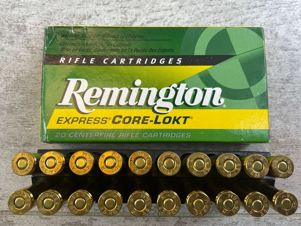 REMINGTON EXPRESS CORE-LOKT 35 REMINGTON, 150 GR. PTD SP AMMO, FULL BOX, JAMES EARL JONES COLLECTION #5-11240-PF