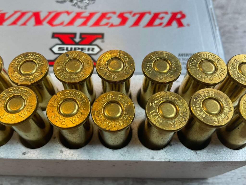 WINCHESTER SUPER-X 375 WINCHESTER, 200 GR. PP AMMO, FULL BOX, JAMES EARL JONES COLLECTION #5-11242-PF