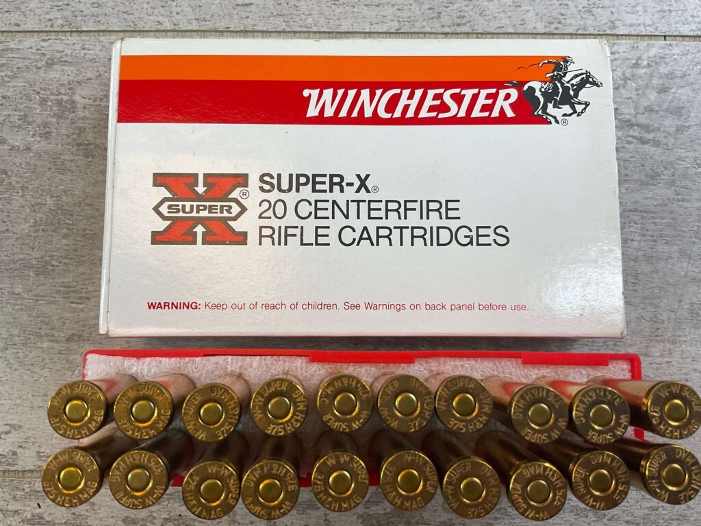 WINCHESTER SUPER-X 375 H&H MAGNUM, 300 GR. FULL METAL CASE AMMO, FULL BOX, JAMES EARL JONES COLLECTION #5-11244-PF