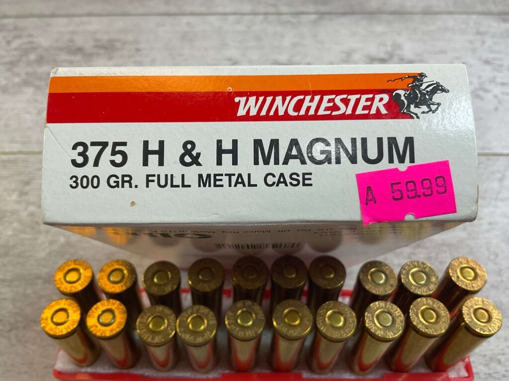 WINCHESTER SUPER-X 375 H&H MAGNUM, 300 GR. FULL METAL CASE AMMO, FULL BOX, JAMES EARL JONES COLLECTION #5-11244-PF