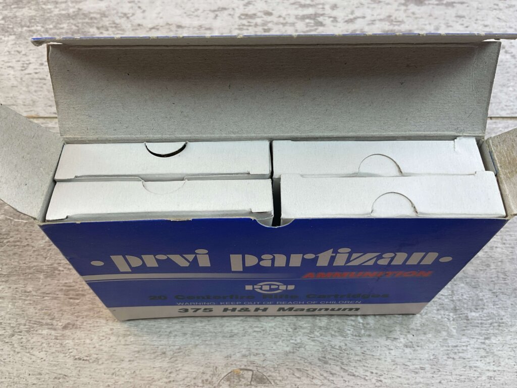 PRVI PARTIZAN 375 H&H MAGNUM, 300 GR. FMJ RN AMMO, FULL BOX, JAMES EARL JONES COLLECTION #5-11247-PF
