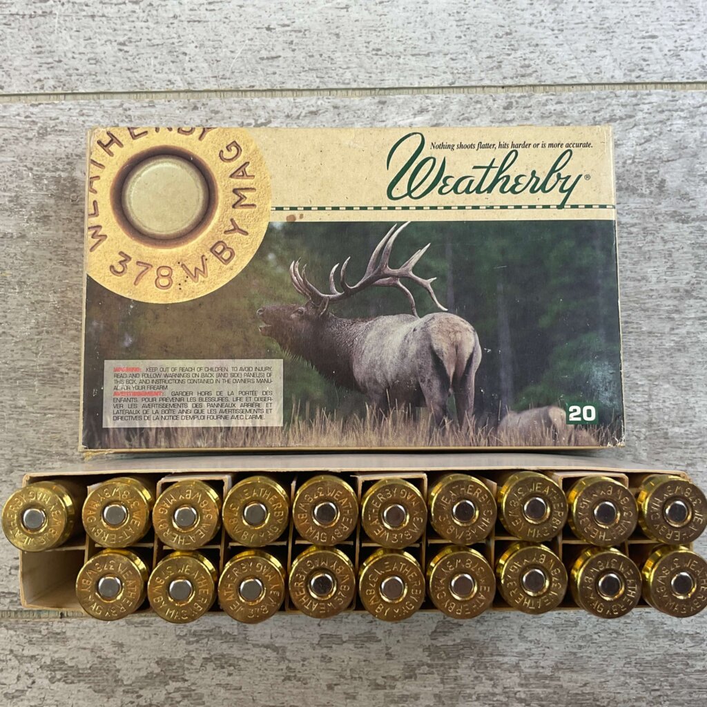 WEATHERBY 378 WBY MAGNUM ULTRA-HIGH VELOCITY, 300 GR. FMJ AMMO, QTY 19, JAMES EARL JONES COLLECTION #5-11248-PF