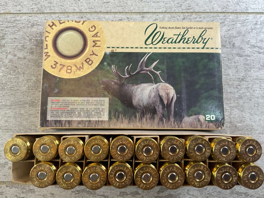 WEATHERBY 378 WBY MAGNUM ULTRA-HIGH VELOCITY, 300 GR. FMJ AMMO, QTY 19, JAMES EARL JONES COLLECTION #5-11248-PF