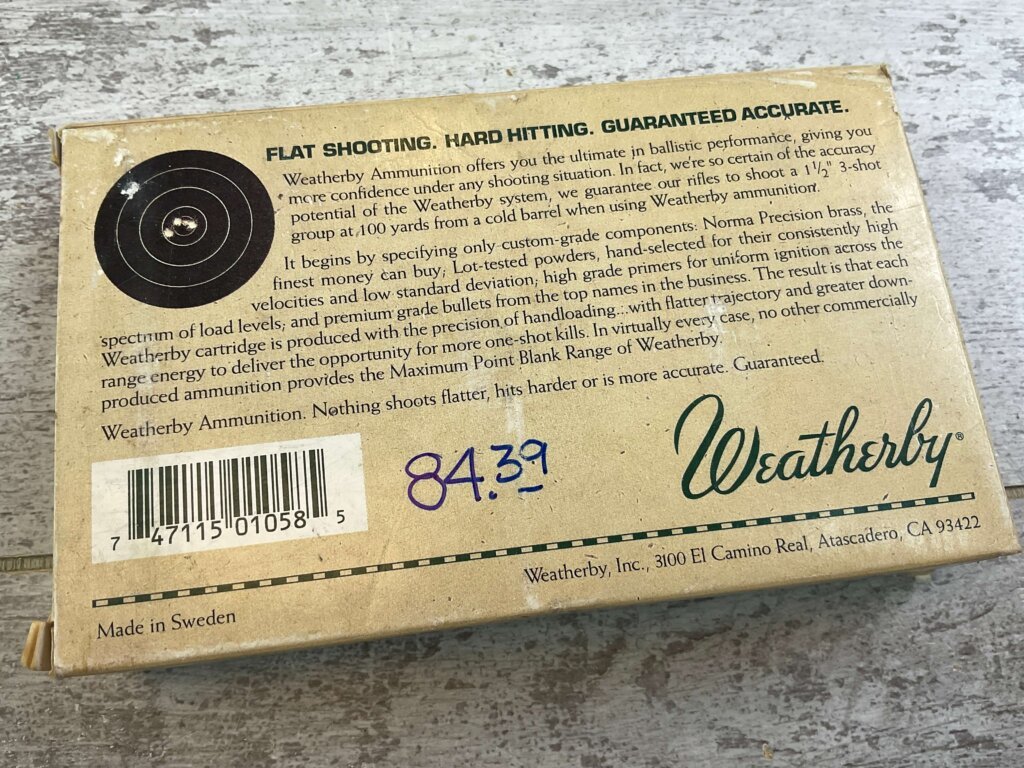 WEATHERBY 378 WBY MAGNUM ULTRA-HIGH VELOCITY, 300 GR. FMJ AMMO, QTY 19, JAMES EARL JONES COLLECTION #5-11248-PF