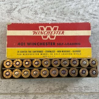 WINCHESTER 401 WINCHESTER SELF-LOADING, 200 GR. SP AMMO, FULL BOX, JAMES EARL JONES COLLECTION #5-11249-PF