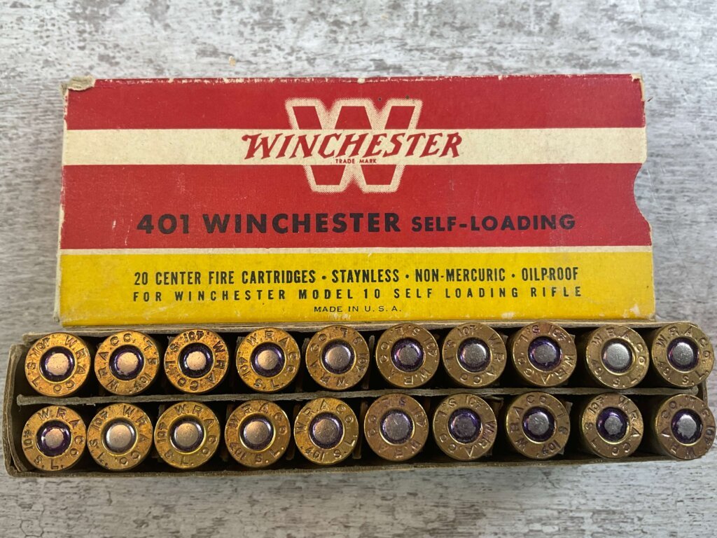WINCHESTER 401 WINCHESTER SELF-LOADING, 200 GR. SP AMMO, FULL BOX, JAMES EARL JONES COLLECTION #5-11249-PF