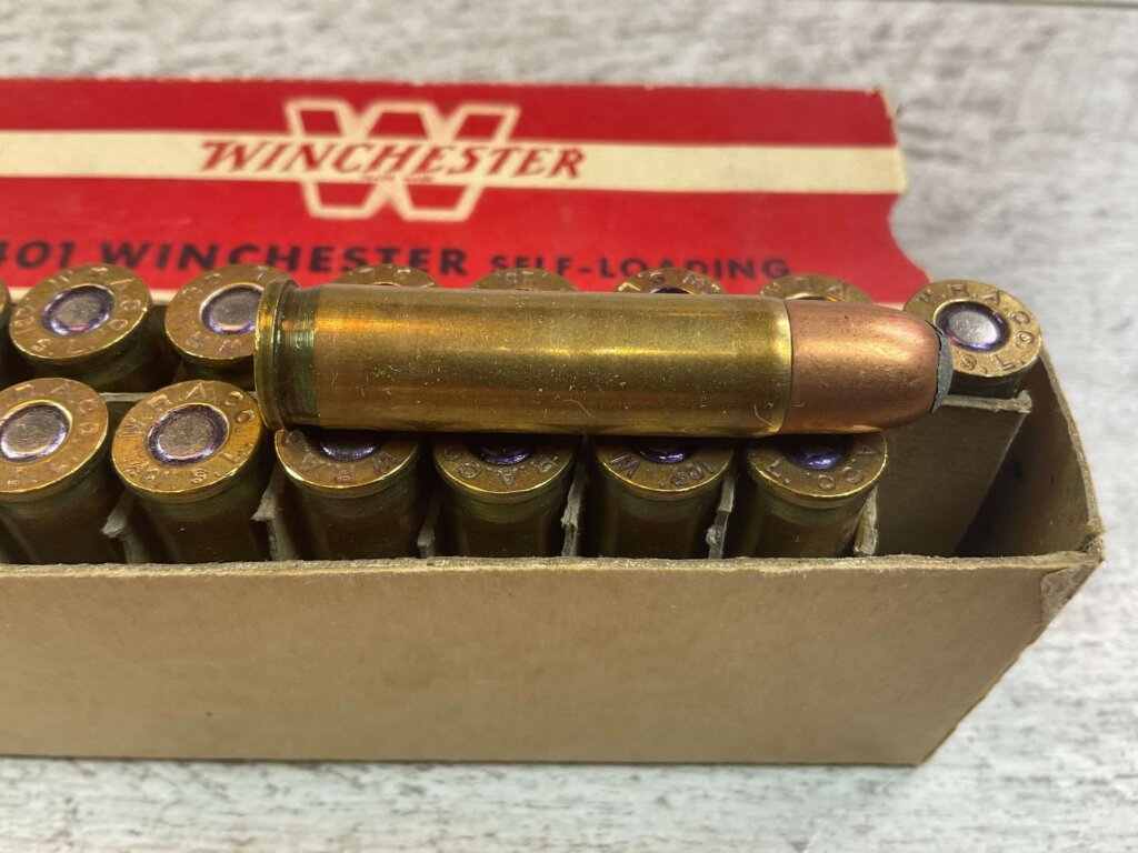 WINCHESTER 401 WINCHESTER SELF-LOADING, 200 GR. SP AMMO, FULL BOX, JAMES EARL JONES COLLECTION #5-11249-PF
