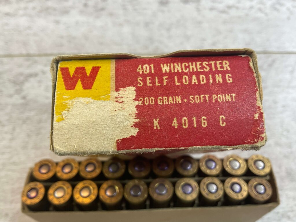 WINCHESTER 401 WINCHESTER SELF-LOADING, 200 GR. SP AMMO, FULL BOX, JAMES EARL JONES COLLECTION #5-11249-PF