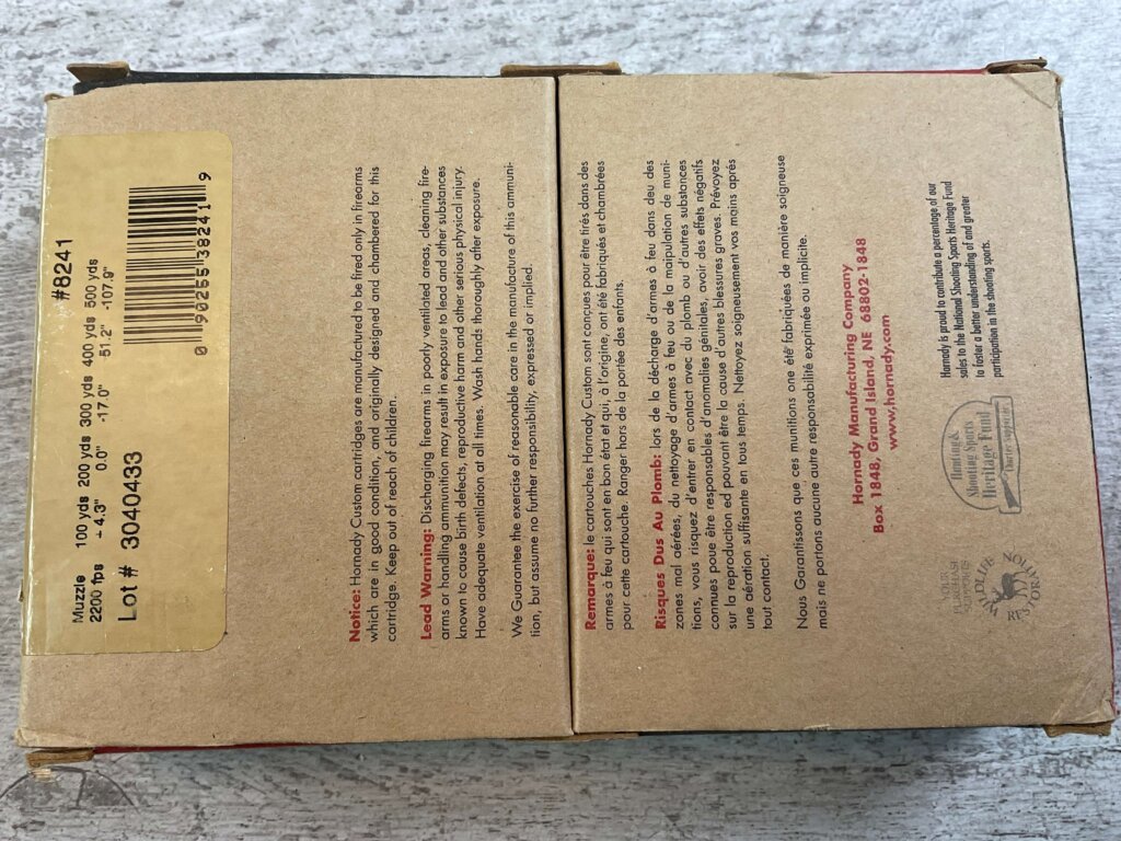 HORNADY CUSTOM 405 WINCHESTER, 300 GR. SP AMMO, FULL BOX, JAMES EARL JONES COLLECTION #5-11250-PF