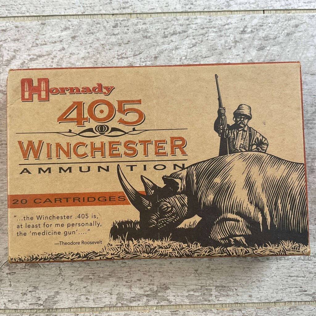 HORNADY 405 WINCHESTER, 300 GR. FP AMMO, FULL BOX, JAMES EARL JONES COLLECTION #5-11251-PF