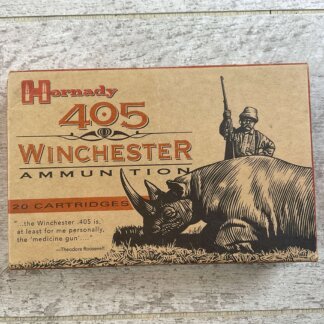 HORNADY 405 WINCHESTER, 300 GR. FP AMMO, FULL BOX, JAMES EARL JONES COLLECTION #5-11251-PF