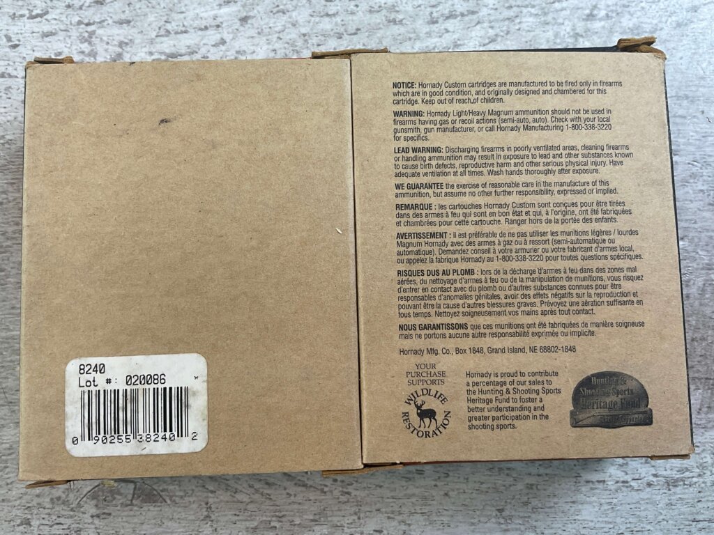 HORNADY 405 WINCHESTER, 300 GR. FP AMMO, FULL BOX, JAMES EARL JONES COLLECTION #5-11251-PF