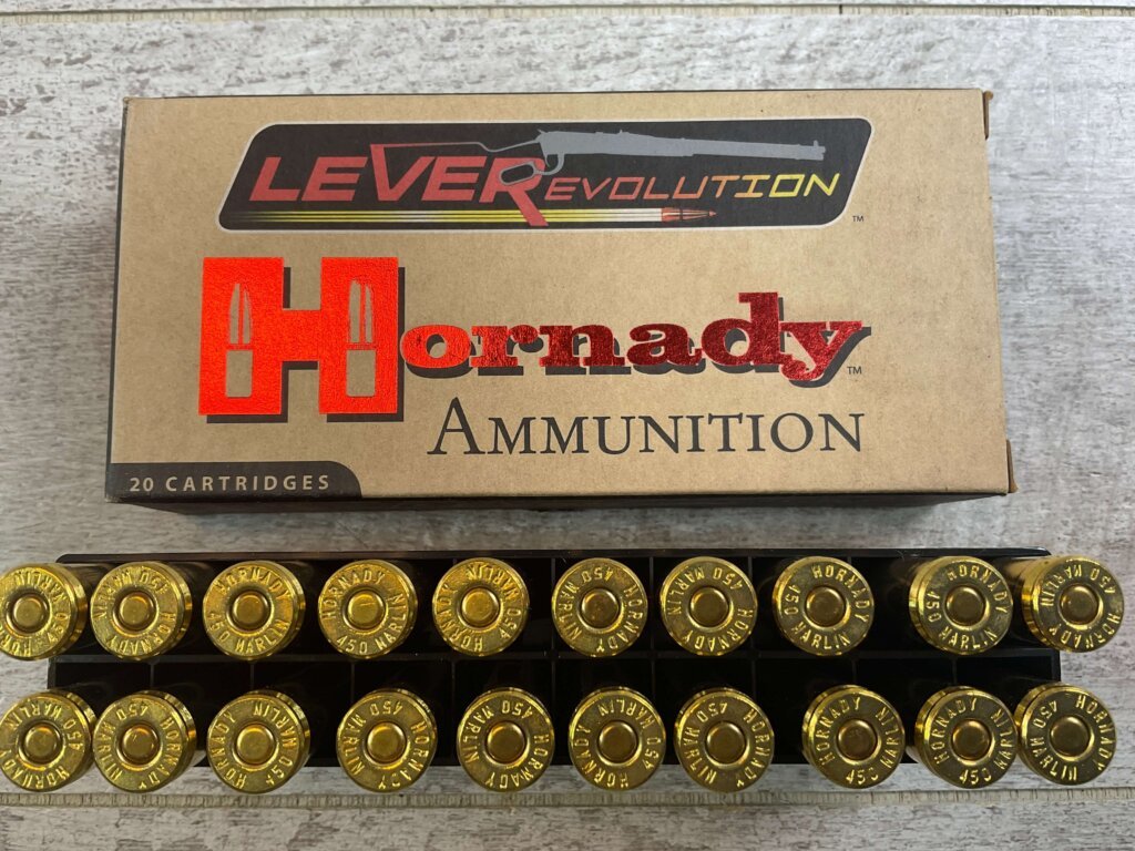 HORNADY LEVEREVOLUTION 450 MARLIN, 325 GR. EVOLUTION AMMO, FULL BOX, JAMES EARL JONES COLLECTION #5-11260-PF