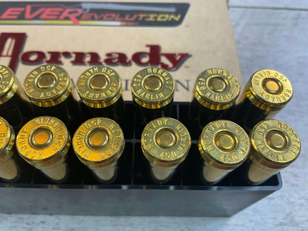 HORNADY LEVEREVOLUTION 450 MARLIN, 325 GR. EVOLUTION AMMO, FULL BOX, JAMES EARL JONES COLLECTION #5-11260-PF