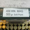 OBSOLETE AMMUNITION 458 WINCHESTER MAGNUM, 500 GR. SP AMMO, FULL BOX, JAMES EARL JONES COLLECTION #5-11265-PF