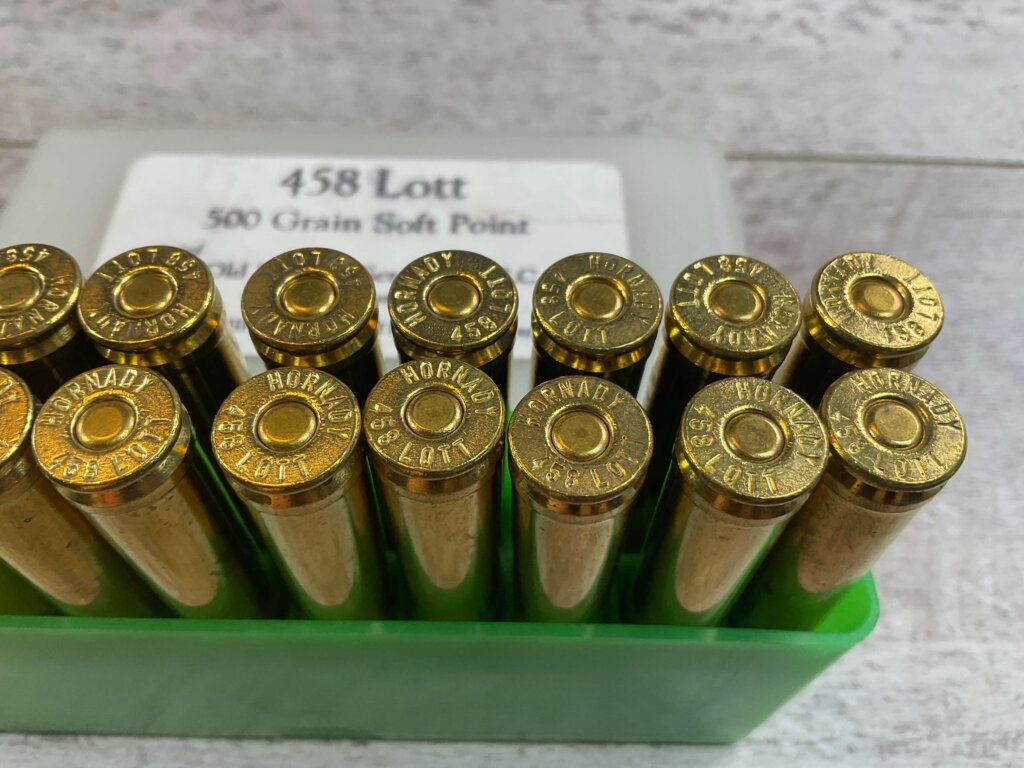 OLD WESTERN SCROUNGER 458 LOTT, 500 GR. SP AMMO, FULL BOX, JAMES EARL JONES COLLECTION #5-11268-PF