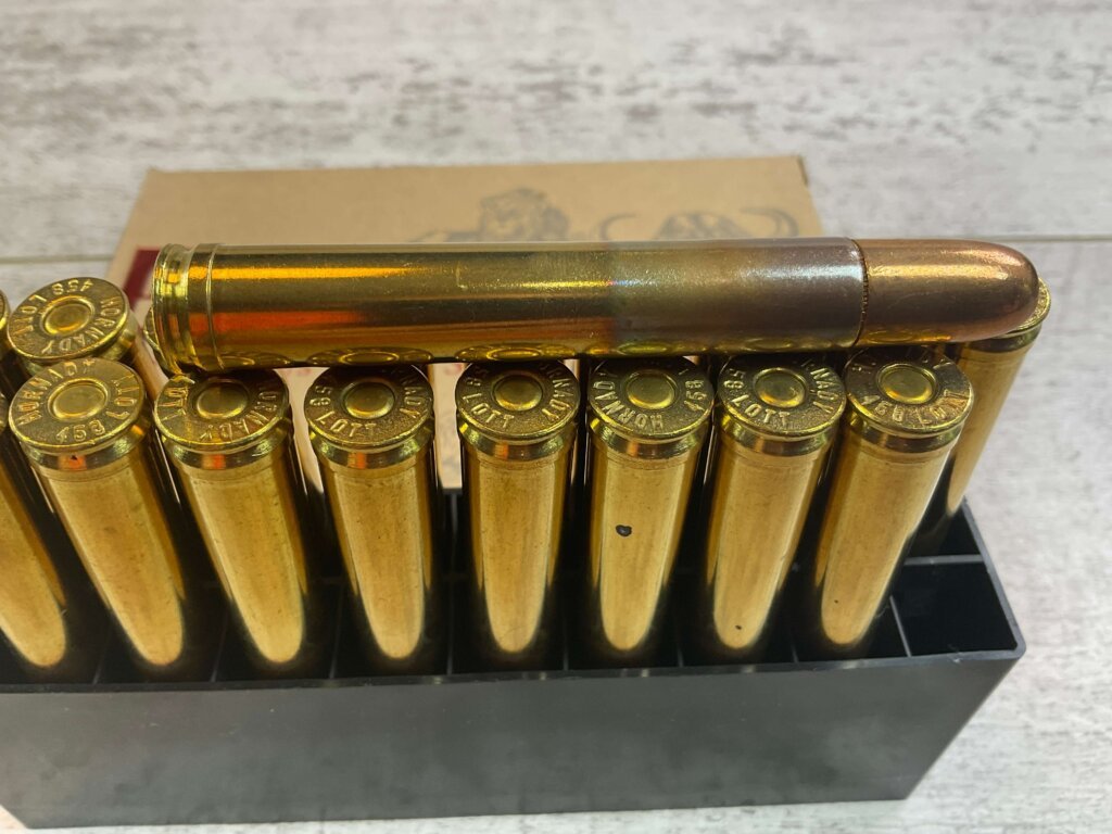 HORNADY DANGEROUS GAME SERIES 458 LOTT, 500 GR. DGS AMMO, FULL BOX, JAMES EARL JONES COLLECTION #5-11270-PF