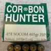 COR-BON HUNTER 458 SOCOM, 300 GR. JHP AMMO, FULL BOX, JAMES EARL JONES COLLECTION #5-11271-PF