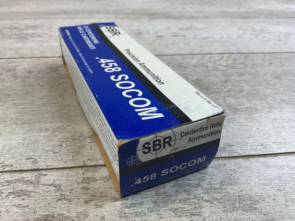 SBR 458 SOCOM, 350 GR. FMJ MOLY COATED AMMO, FULL BOX, JAMES EARL JONES COLLECTION #5-11272-PF