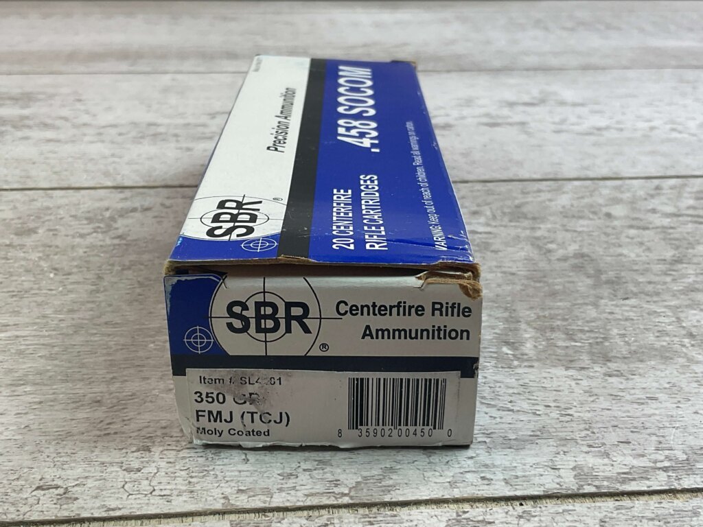 SBR 458 SOCOM, 350 GR. FMJ MOLY COATED AMMO, FULL BOX, JAMES EARL JONES COLLECTION #5-11272-PF