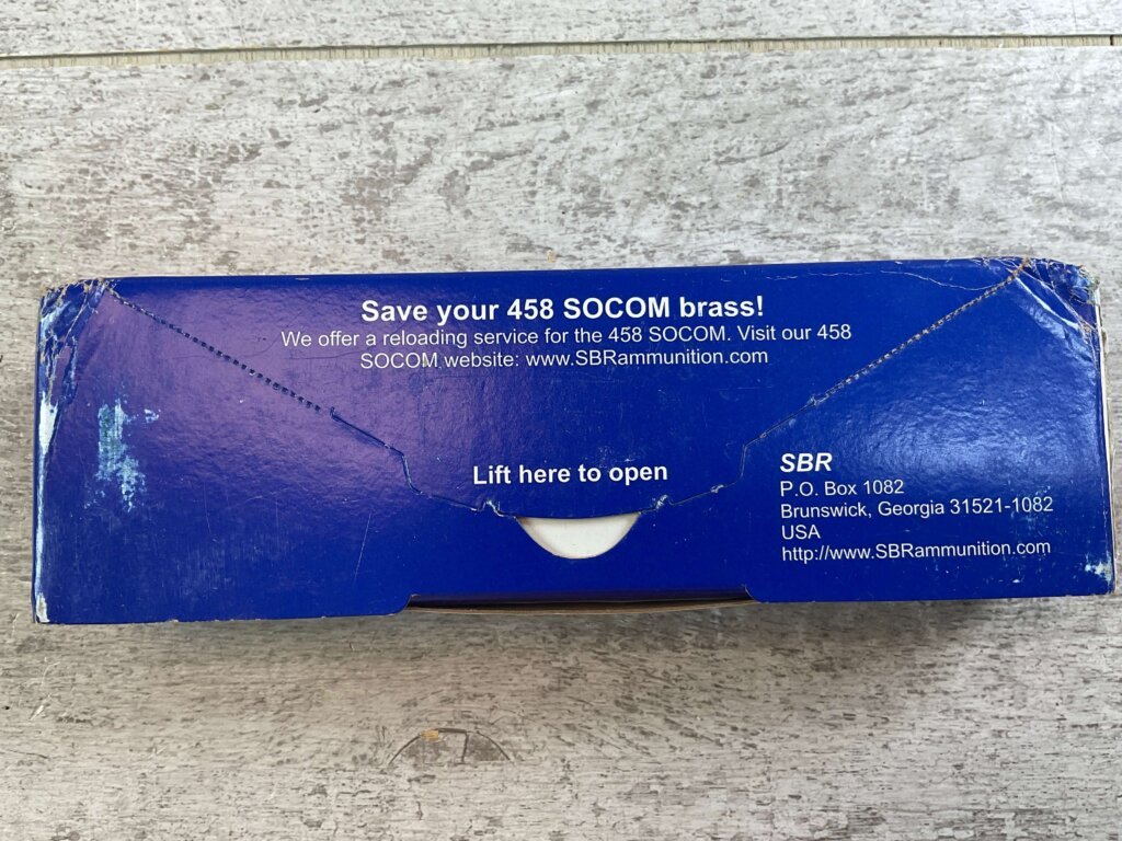 SBR 458 SOCOM, 350 GR. FMJ MOLY COATED AMMO, FULL BOX, JAMES EARL JONES COLLECTION #5-11272-PF