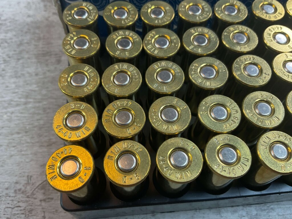 3D BLUE COWBOY LOAD 44-40 WINCHESTER, 200 GR. FLAT POINT AMMO, FULL BOX, JAMES EARL JONES COLLECTION #5-11274-PF