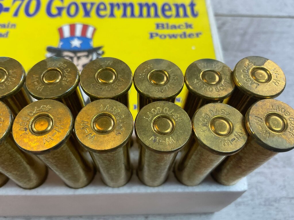 OLD WESTERN SCROUNGER 45-70 GOVT., 500 GR. RN LEAD, BLACK POWDER AMMO, FULL BOX, JAMES EARL JONES COLLECTION #5-11276-PF