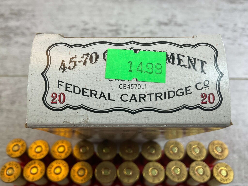 FEDERAL 45-70 GOVT., 405 GR. CAST LEAD AMMO, VINTAGE FULL BOX, JAMES EARL JONES COLLECTION #5-11279-PF