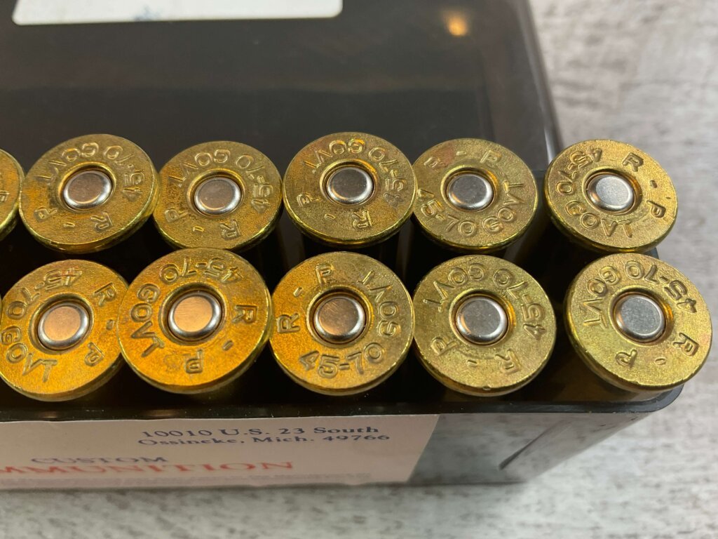 CUSTOM 45-70 GOVT. AMMO BY GERALD QUINTEL, FULL BOX, JAMES EARL JONES COLLECTION #5-11281-PF