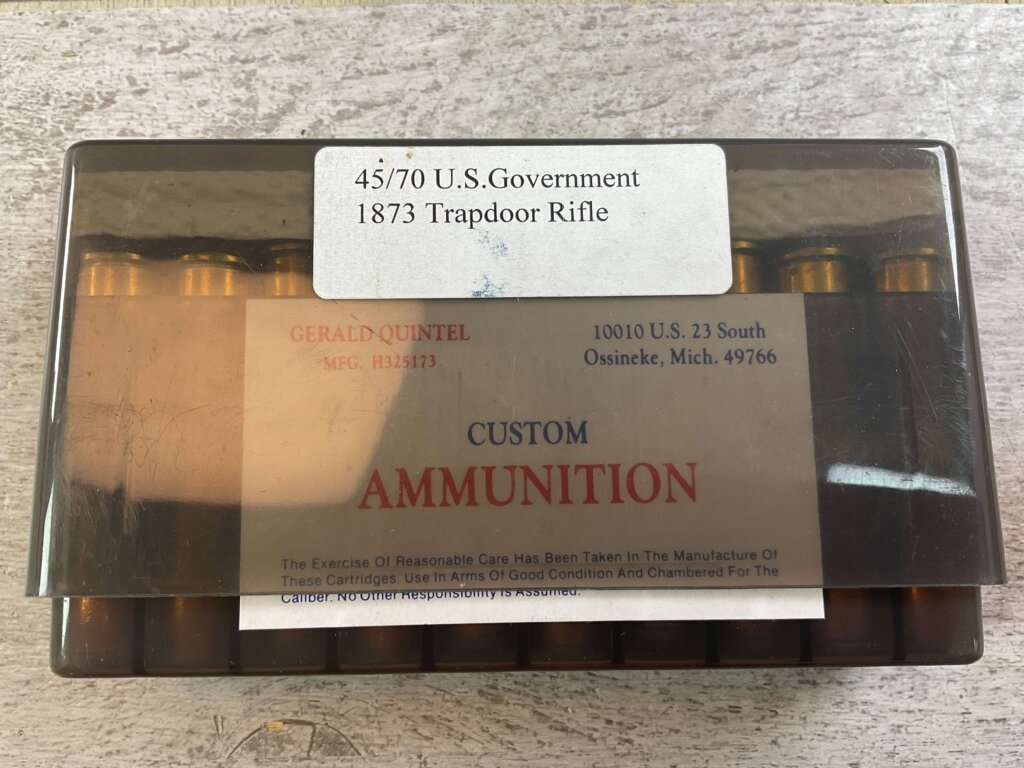 CUSTOM 45-70 GOVT. AMMO BY GERALD QUINTEL, FULL BOX, JAMES EARL JONES COLLECTION #5-11281-PF