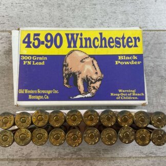 OLD WESTERN SCROUNGER 45-90 WINCHESTER, 300 GR. FN LEAD, BLACK POWDER AMMO, JAMES EARL JONES COLLECTION #5-11282-PF