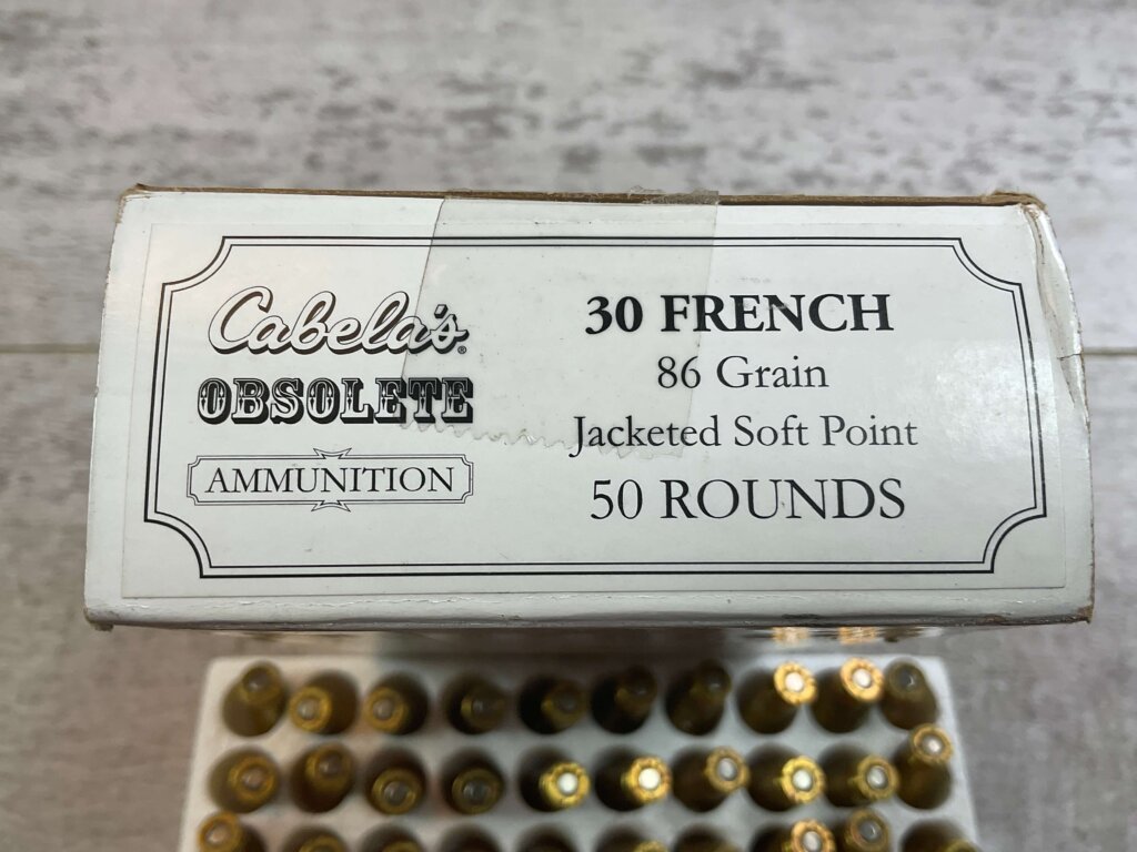 CABELA'S OBSOLETE AMMUNITION 30 FRENCH, 86 GR. JSP AMMO, FULL BOX, JAMES EARL JONES COLLECTION #5-11288-PF